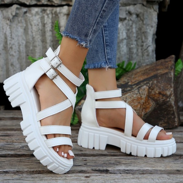 Women Fashion Plus-Size Thick-Soled Openwork Buckle Sandals