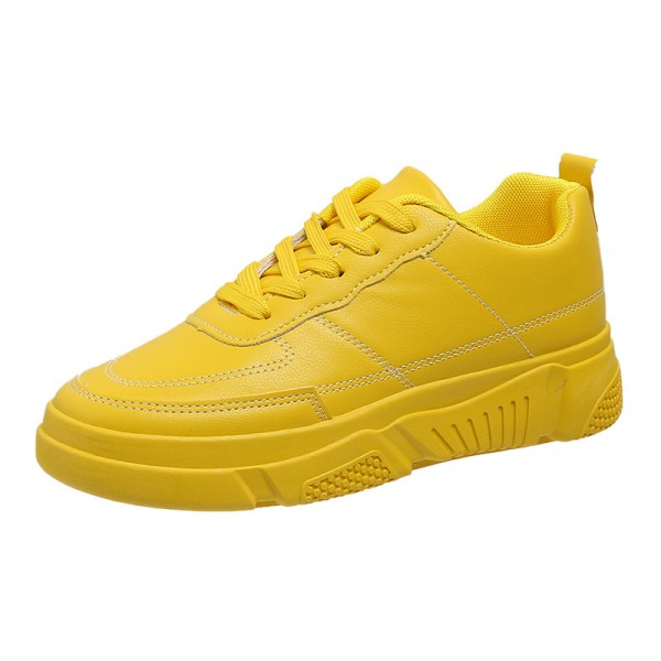 Women Fashion Casual Plus Size Thick Sole Round Toe Lace Sneakers