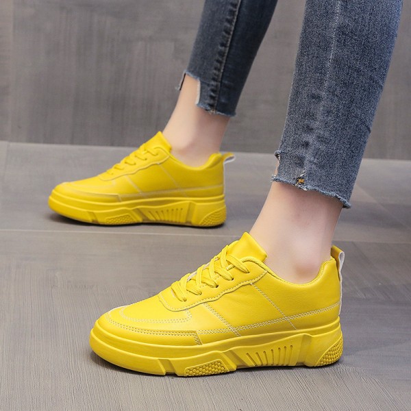 Women Fashion Casual Plus Size Thick Sole Round Toe Lace Sneakers