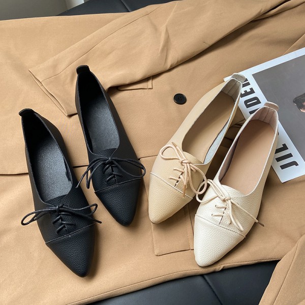 Spring Summer Fashion Casual Plus Size Women Lace-Up Flat Work Loafers Shoes