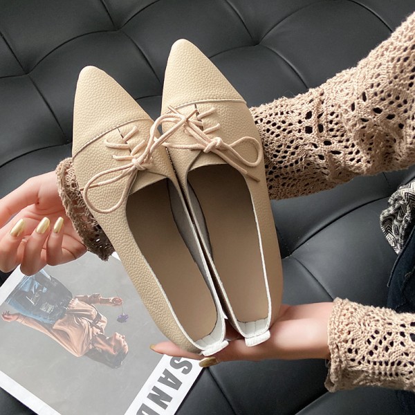 Spring Summer Fashion Casual Plus Size Women Lace-Up Flat Work Loafers Shoes