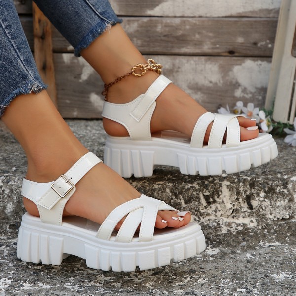 Summer Women Casual Plus Size Round Toe Thick-Soled Sandals