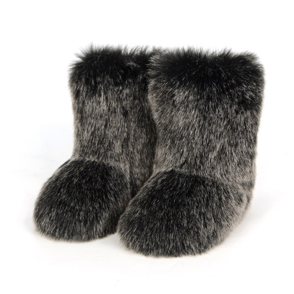 Autumn And Winter Women Fashion Plus Size Non-Slip Warm Imitation Raccoon Fur Snow Boots