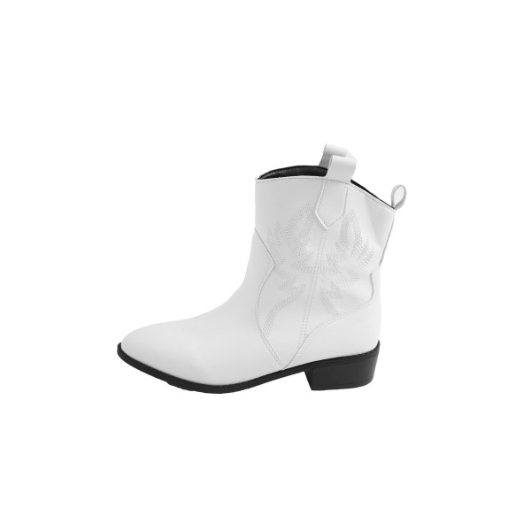 Women Fashion Plus Size Embroidery Pointy Toe Short Boots